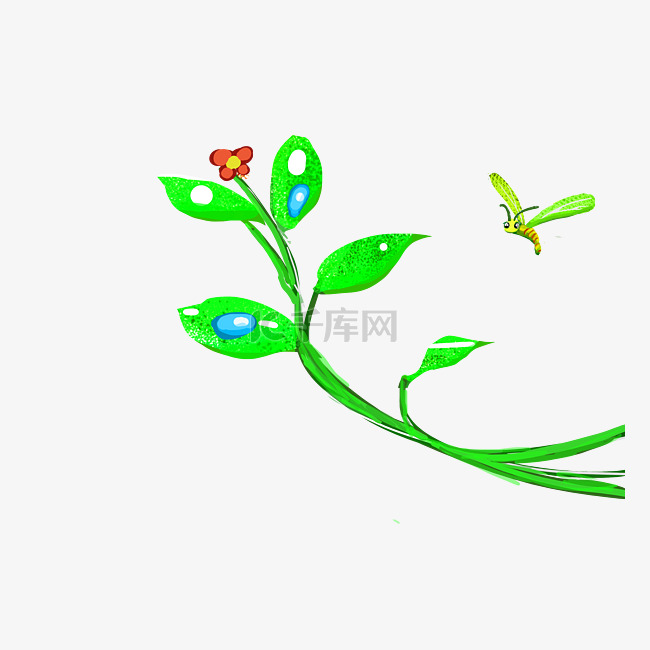 绿色植物装饰插图