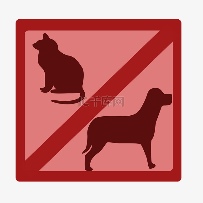 禁止在公共场所遛狗警示牌