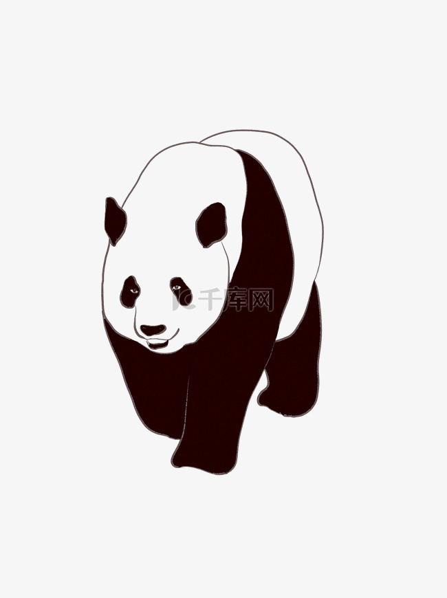 熊猫手绘商用元素