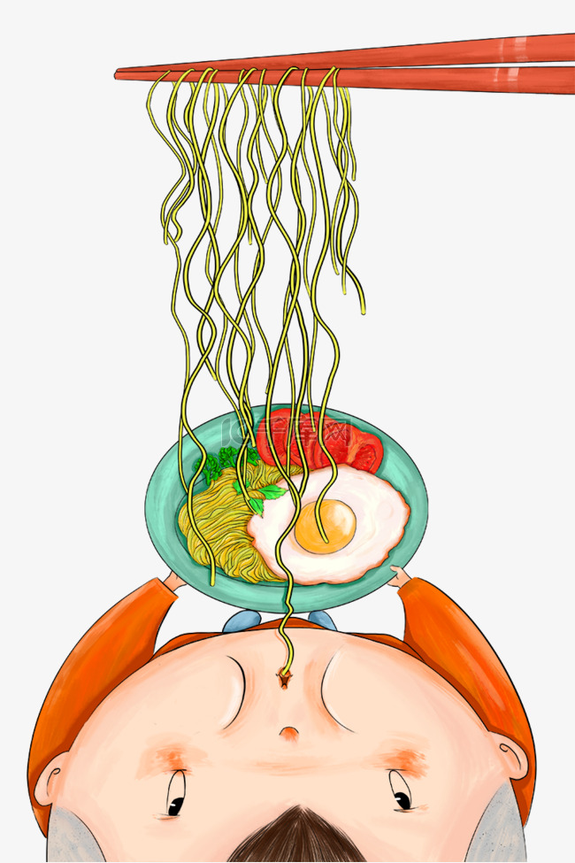 美食广告之拉面手绘插画