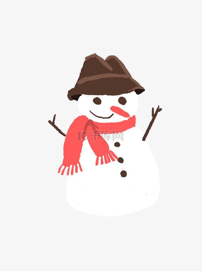冬季雪人元素手绘设计可商用元素