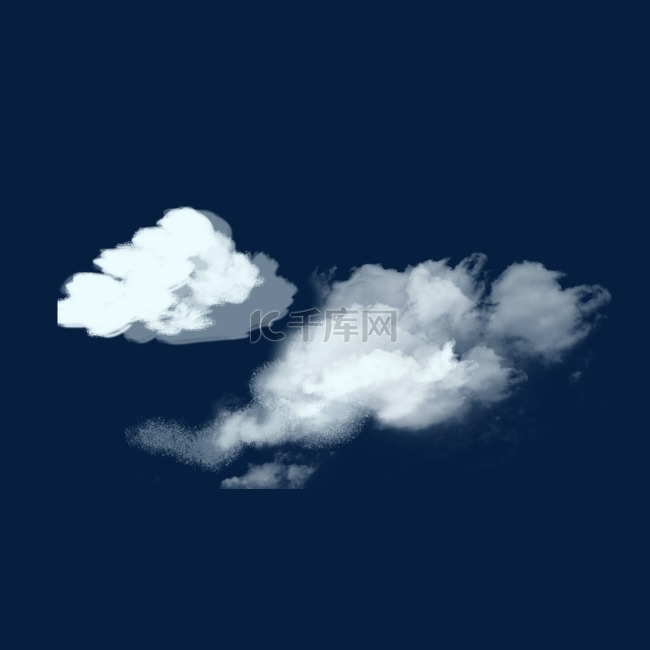 手绘卡通漂浮蓝色白云