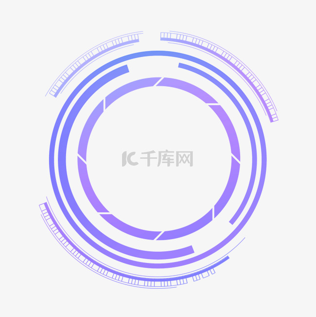 蓝色渐变科技线条科技风边框元素