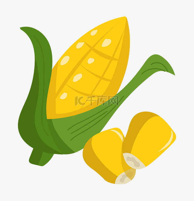 卡通黄色玉米插图