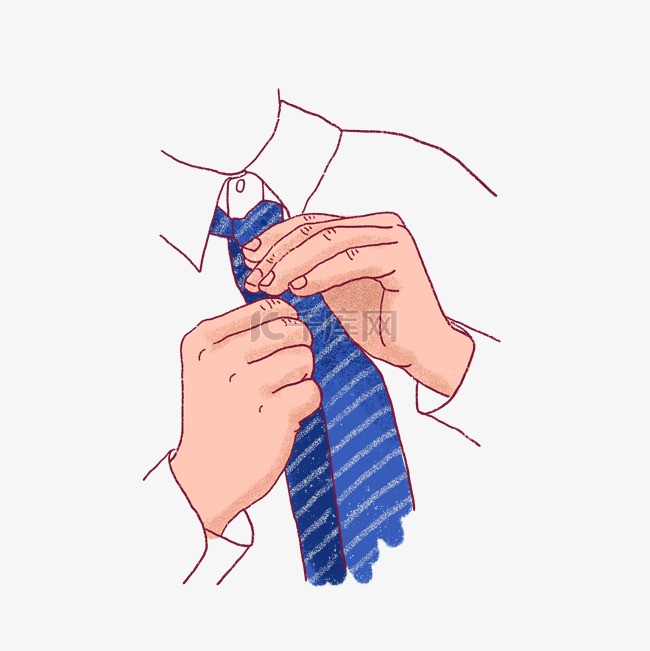 手绘商务人士打领带PNG免抠素材