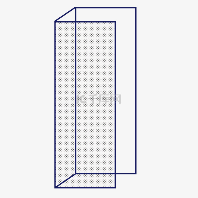 手绘几何立方体免抠图