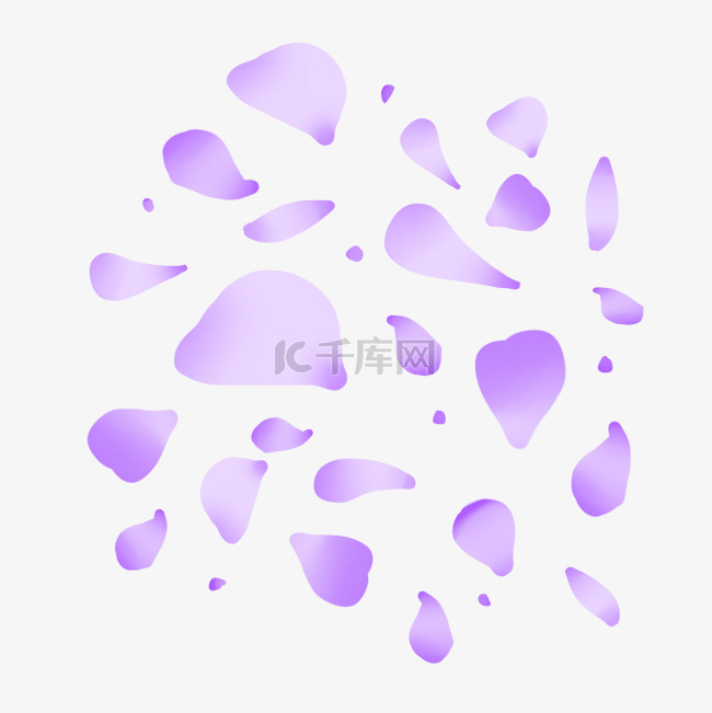 手绘紫色花瓣插画