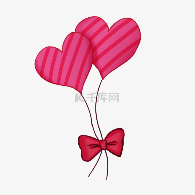 情人节粉色气球插画