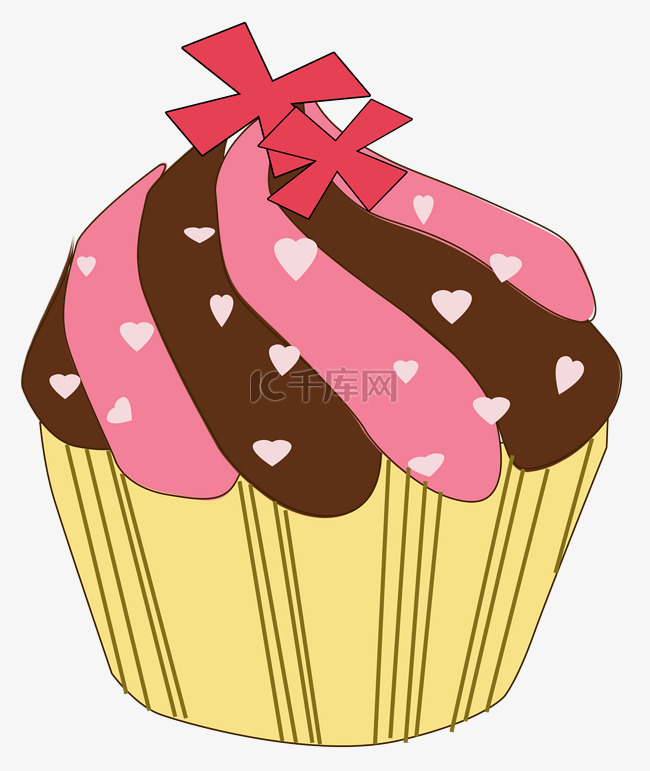 黑巧克力粉色草莓心形装饰小花纸