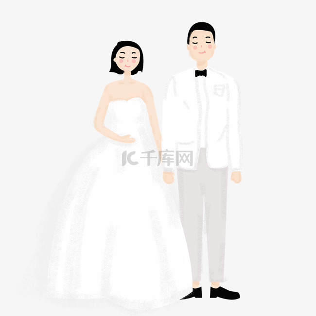 恩爱夫妻手绘素材