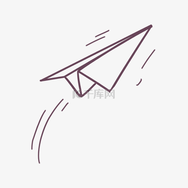 起飞的纸飞机手绘