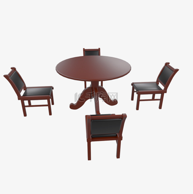 仿真家具圆桌椅子紫色古朴圆桌黑