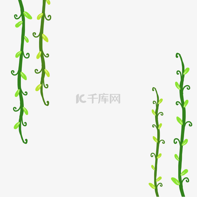 卡通绿色植物藤蔓