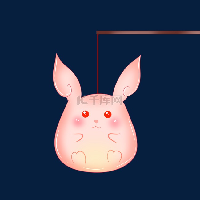 手绘兔子动物灯笼