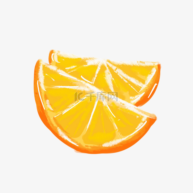 绿色食物橙子手绘插画