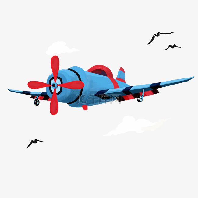 儿童玩具飞机插画
