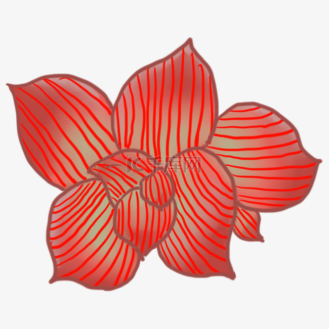红色花朵开放元素