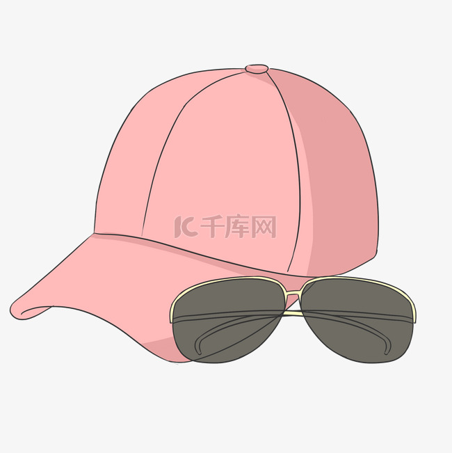 粉色帽子墨镜