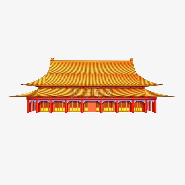 手绘北京故宫太和殿