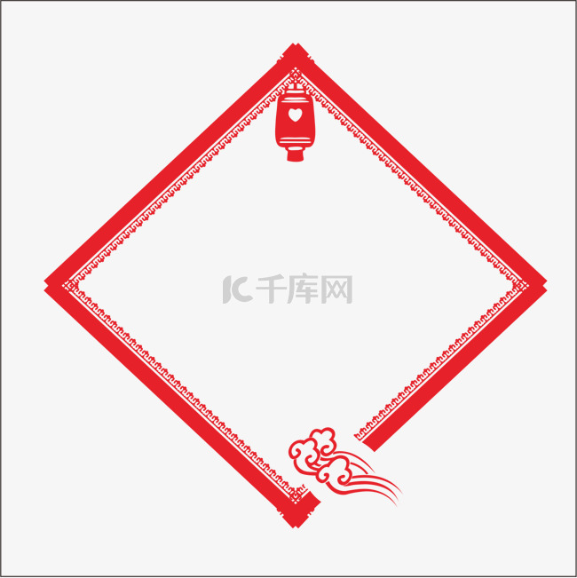 新中国红色喜庆猪年挂饰边框