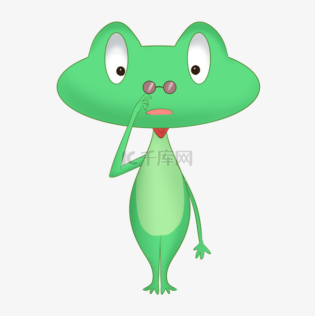 绿色手绘青蛙