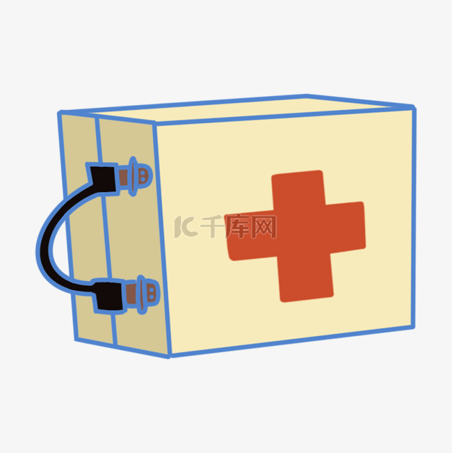 红十字医疗箱插画