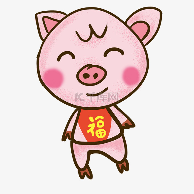 2019猪年新年质感风格金猪送福