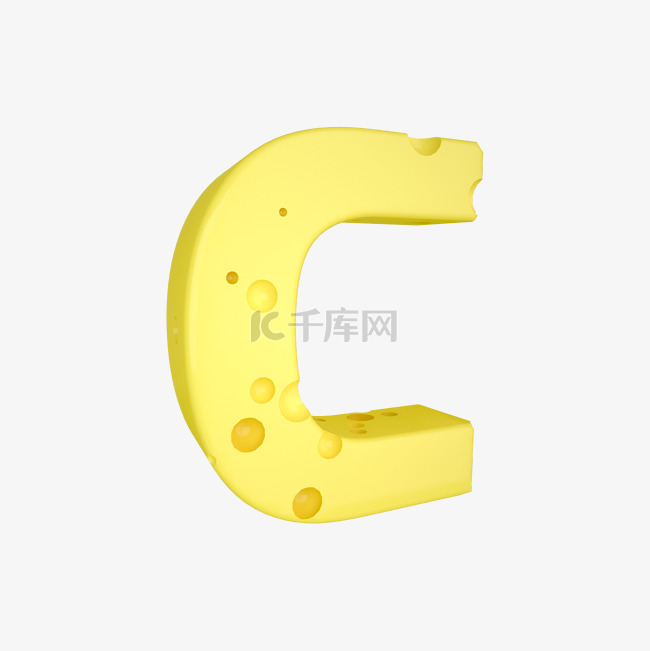 C4D创意奶酪字母C装饰