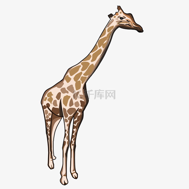 手绘插图动物长颈鹿PSD源文件
