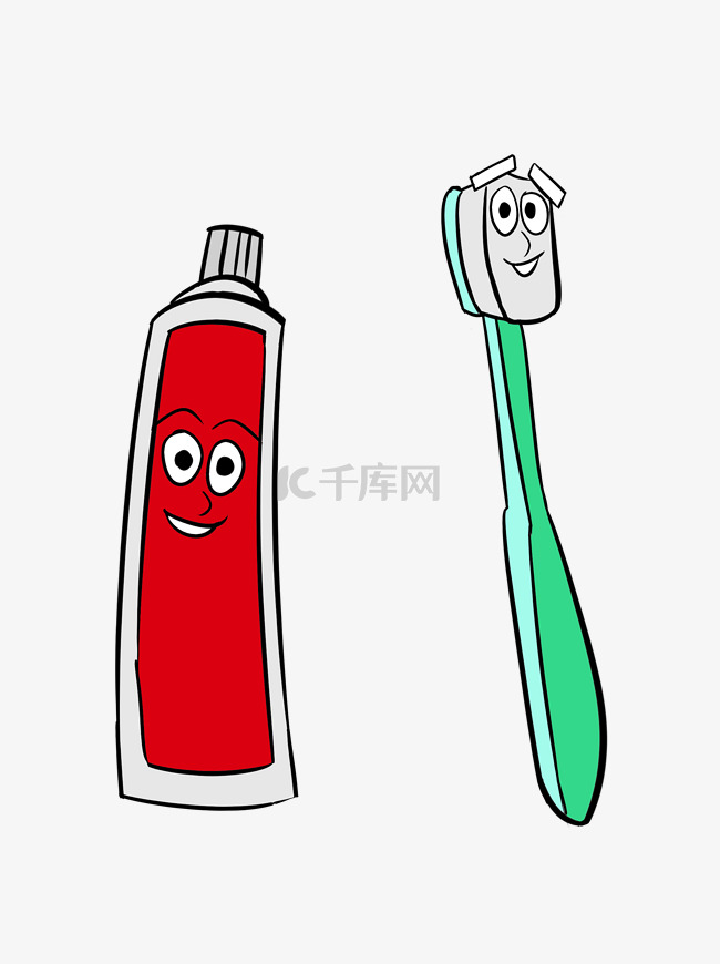 儿童牙膏牙刷刷牙可商用元素