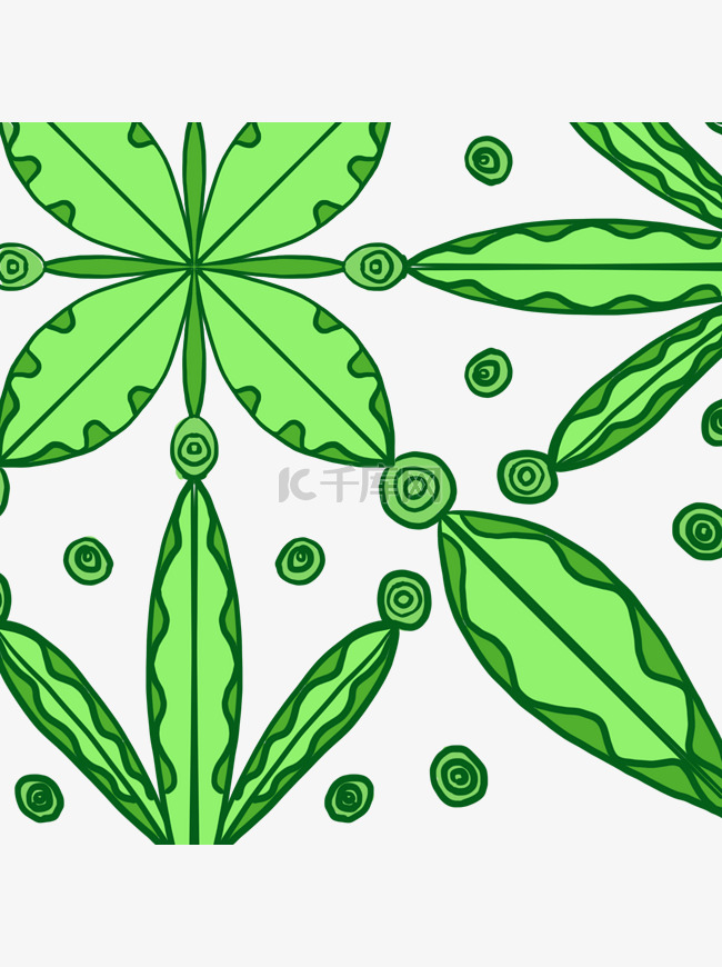 树叶植物底纹绿色养眼可爱设计创
