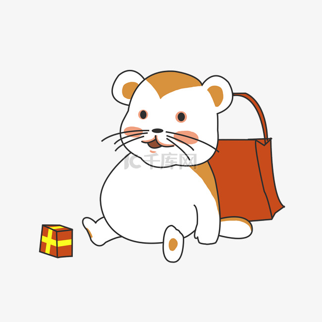 双十一购物狂欢可爱小猫靠在购物袋上
