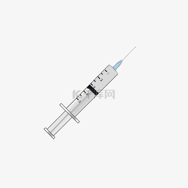 手绘医疗用品注射器针管插画