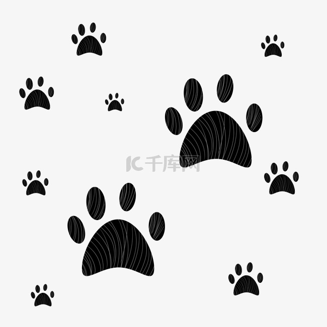 狗脚印黑色