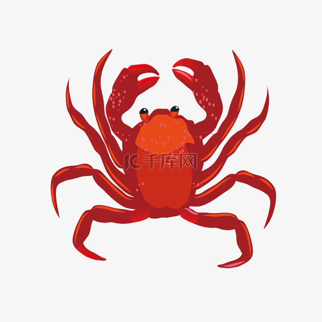 手绘红色螃蟹