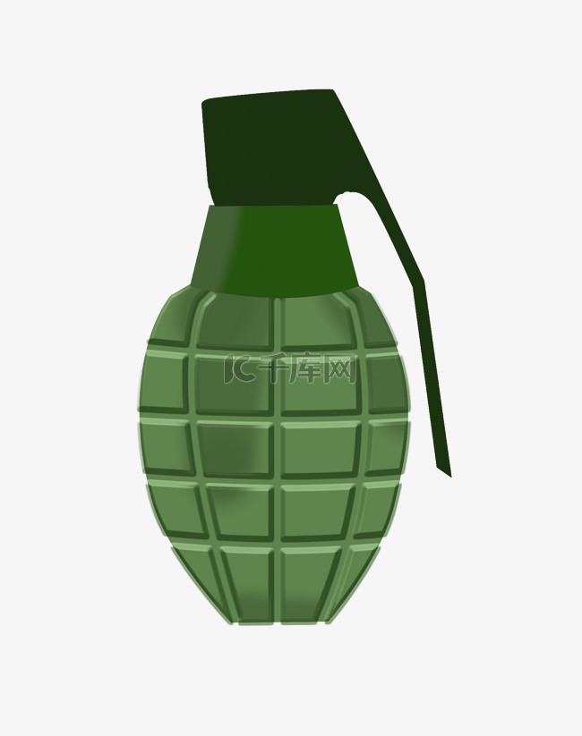 绿色的手榴弹插画