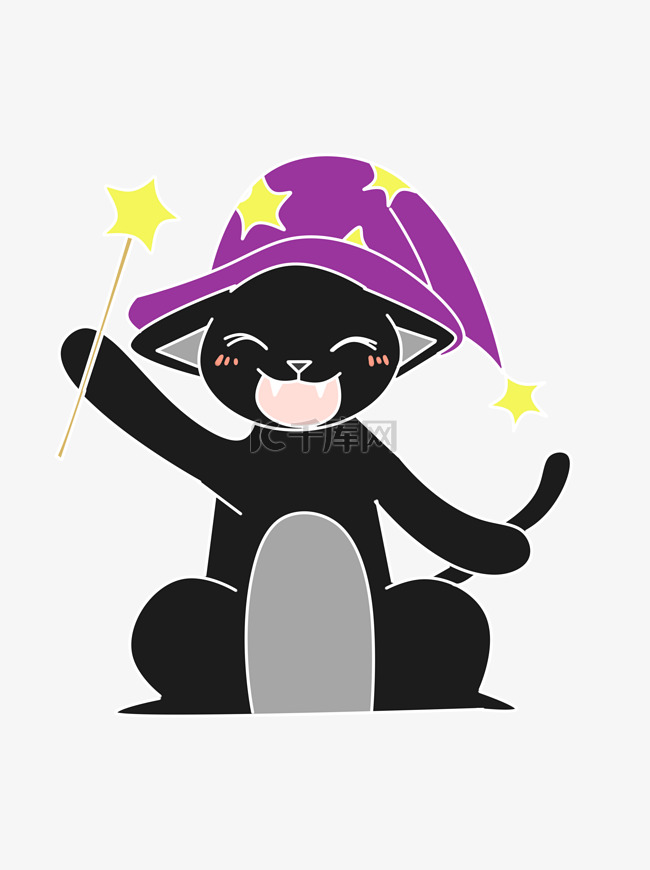 可爱卡通清新万圣节黑猫