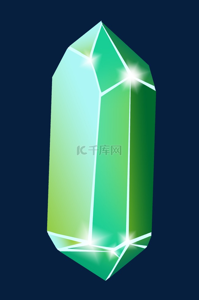 绿色宝石钻石插画