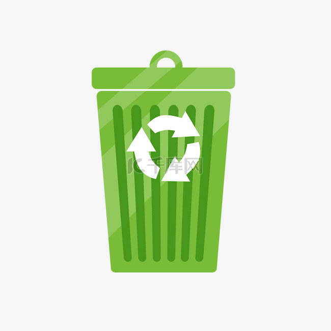 环保绿色的垃圾桶插画
