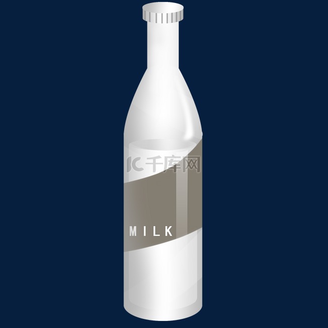 创意牛奶瓶子插画