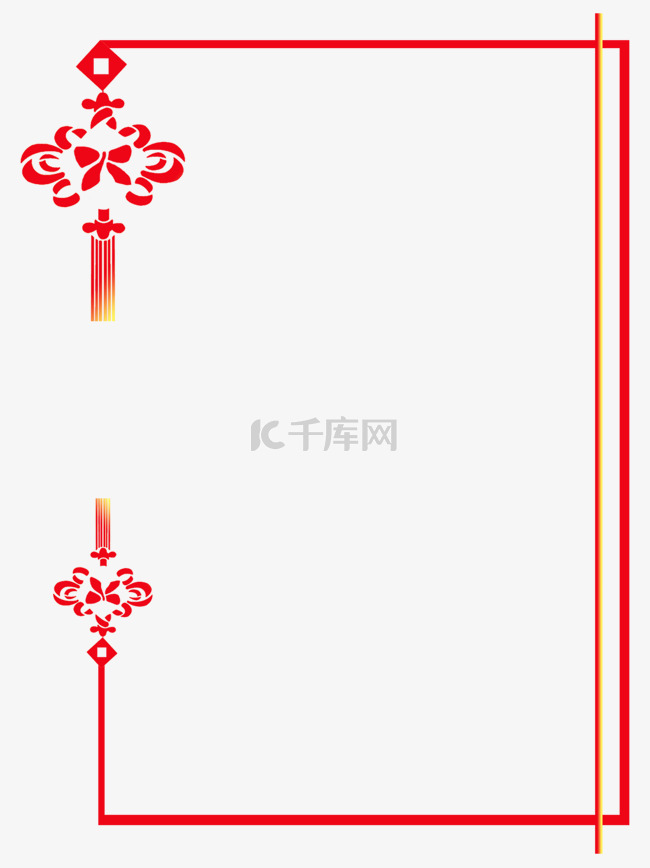 中国风中国结红色手绘边框新年边