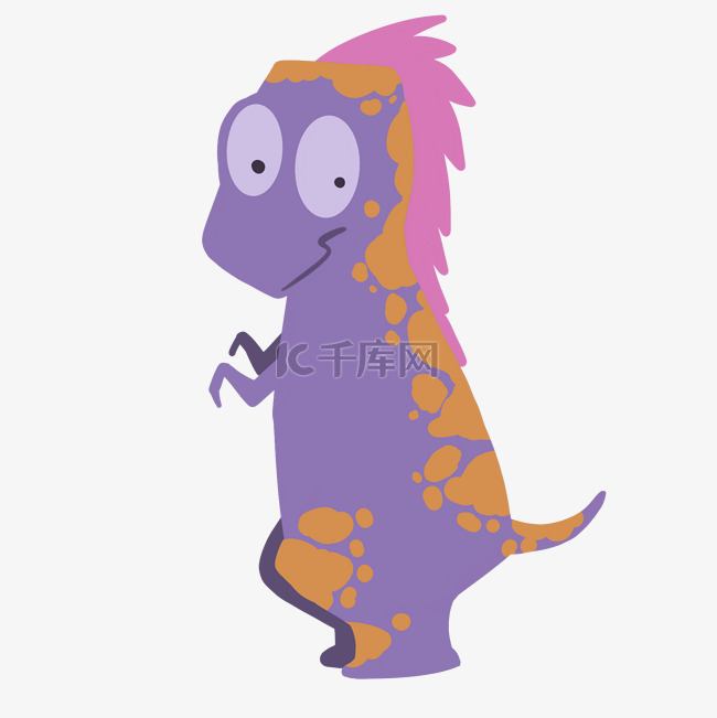 可爱紫色恐龙插画