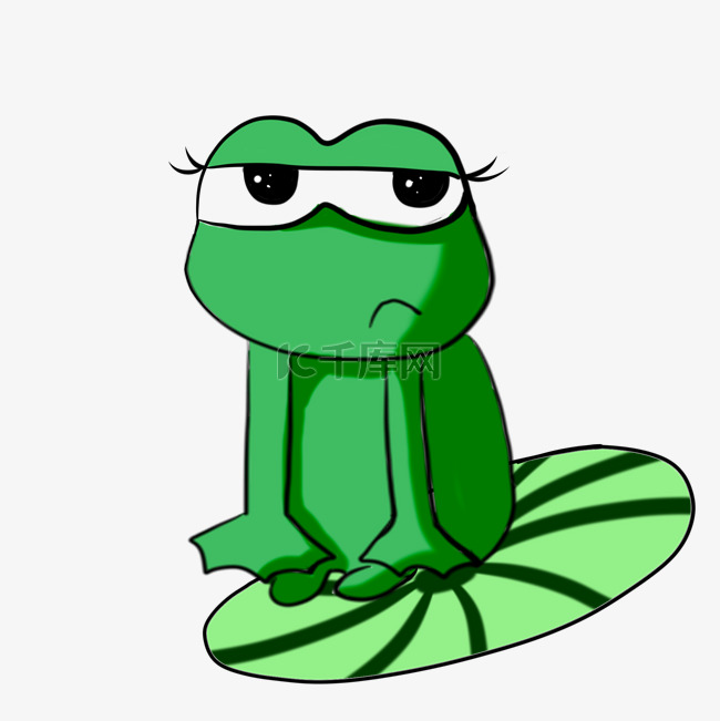 绿色的青蛙手绘插画