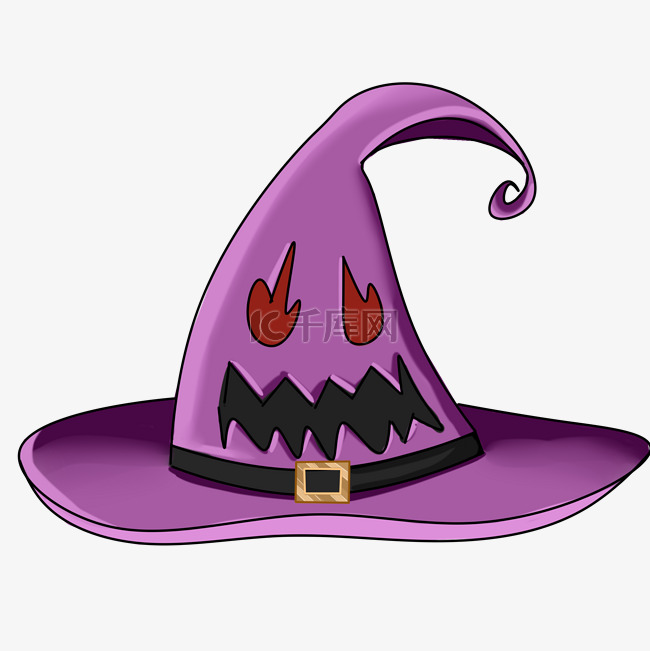 紫色巫婆帽装饰