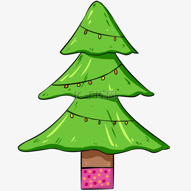 圣诞节的圣诞树手绘设计