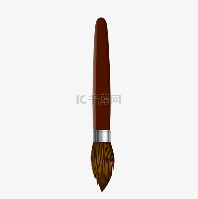 棕色木质笔刷毛笔