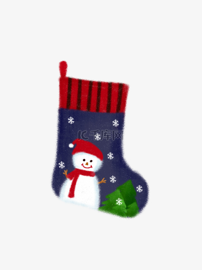 圣诞节圣诞袜子雪人松树圣诞