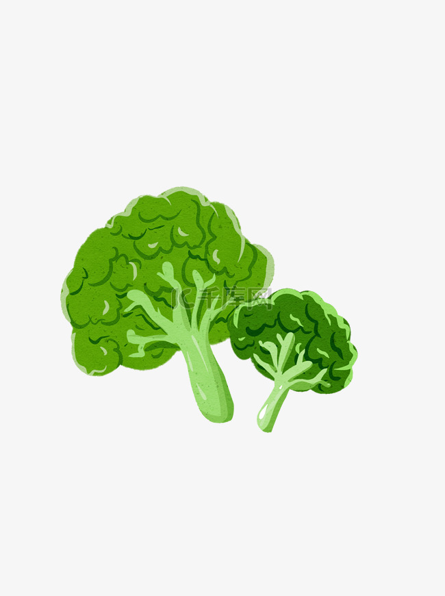 花椰菜手绘蔬菜食物卡通插画元素