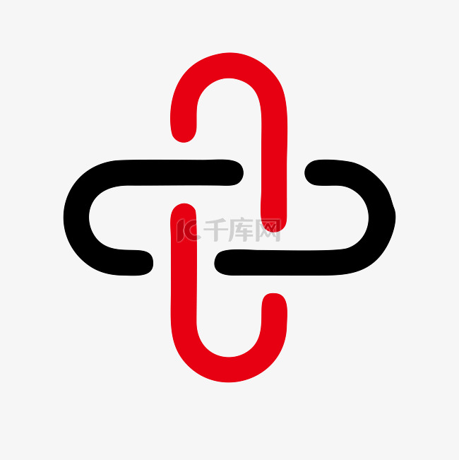 红色矢量诊所logo图