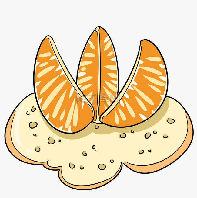 三牙橘子装饰插画